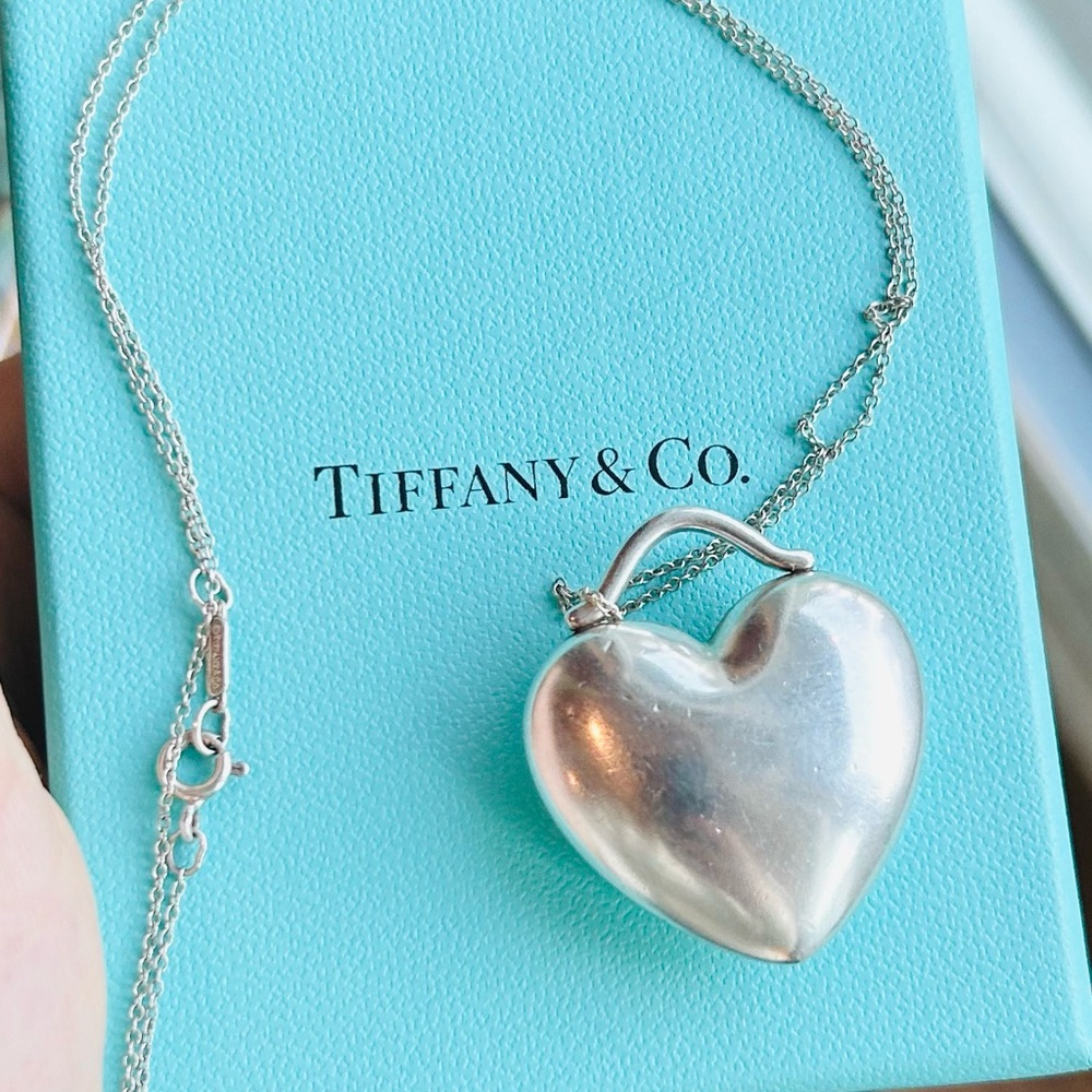 Tiffany & Co Auth Vintage Bubble Heart Pendant 925 Sterling Necklace w/Box✨EUC✨ - Picture 2 of 9